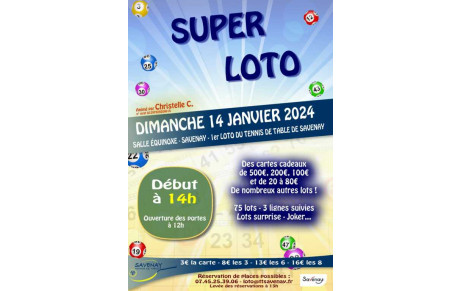 Loto du club 14 janvier 2024